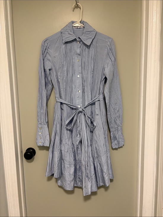 Charles Nolan Dresses & Skirts - Charles Nolan Button front 100% crinkle silk dress with pockets. Size 8